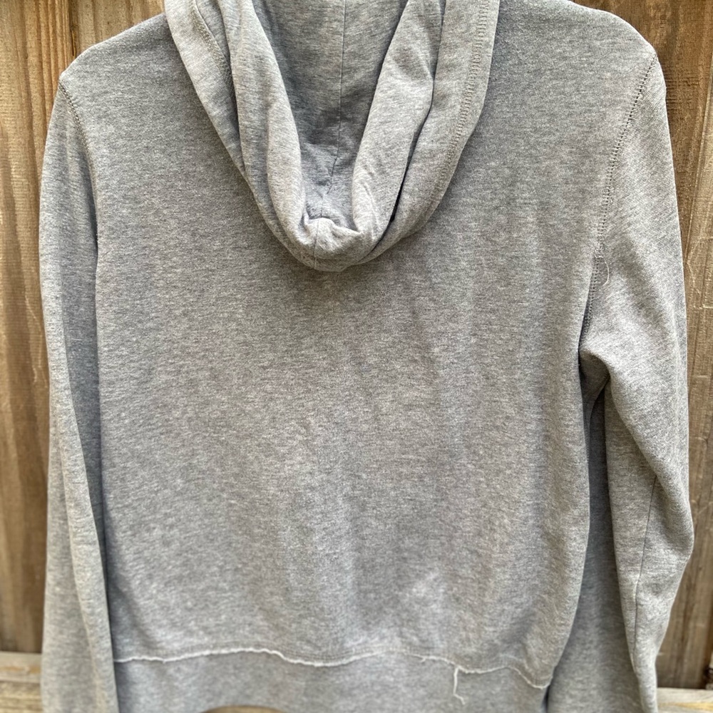 Y2k Aeropostale Grey & Pink Distressed Embroidered Zip Up Hoodie LG - Picture 5 of 5